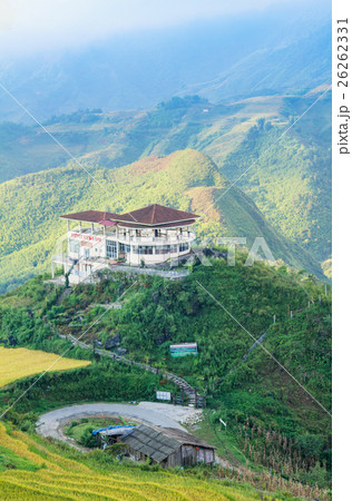 Rice fields on terraced in rainny season  26262331