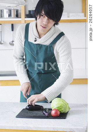 料理男子の写真素材