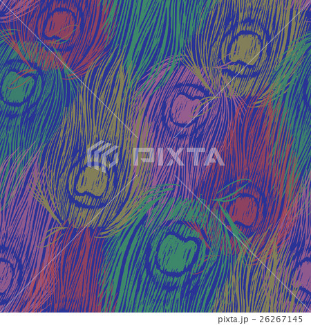Vector peacock feathers seamless pattern 26267145