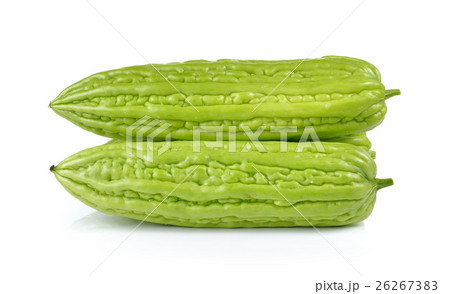 Momordica charantia on white background Momordica charantia on white background 26267383
