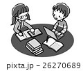 デジタル_調べ学習_二人_モノクロ 26270689