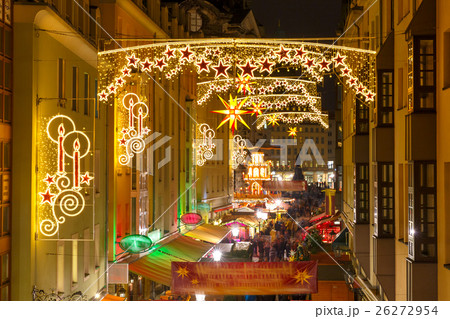 Christmas street at night in Dresden, Germany 26272954