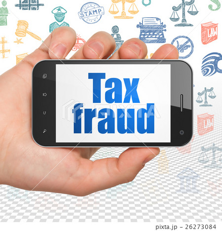 Law concept: Hand Holding Smartphone with Tax Law concept: Hand Holding Smartphone with Tax 26273084