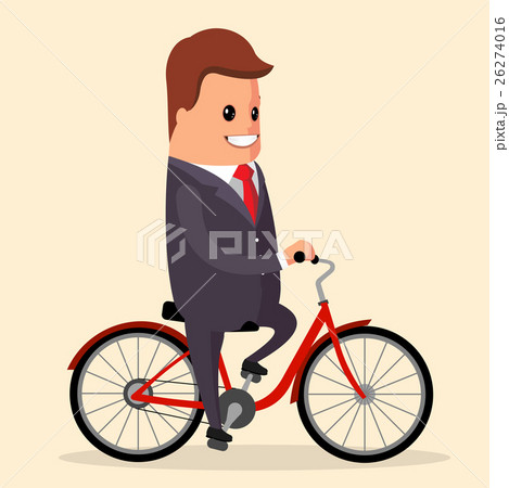 Vector, businessman on a bike. Happy manager Vector, businessman on a bike. Happy manager 26274016