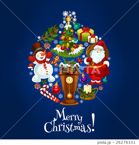 Merry Christmas poster of ornament ball 26276331