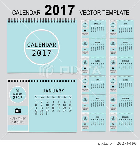 2017 Calendar planner, vector design template. Set of 12 months. Week starts Sunday. 2017 Calendar planner, vector design template. Set of 12 months. Week starts Sunday. 26276496