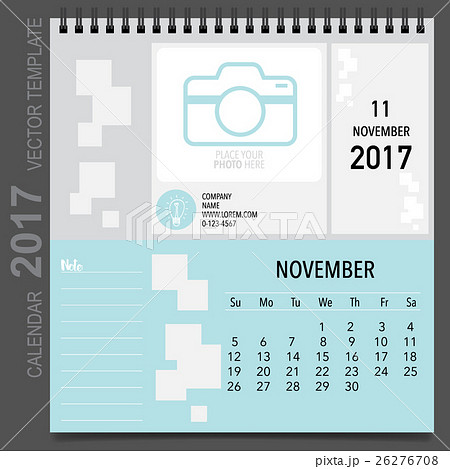 2017 Calendar planner vector design, monthly calendar template for November. 26276708