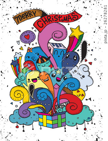 Hand drawing cartoon character,Merry Christmas . 26278281