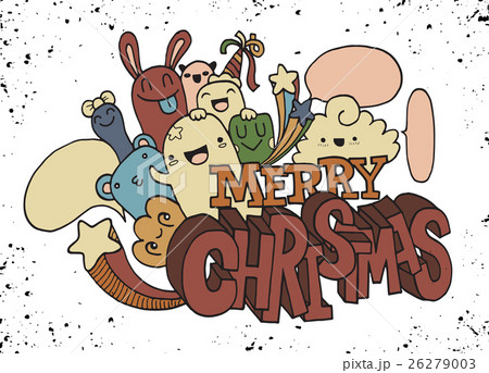 Hand drawing cartoon character,Merry Christmas  26279003