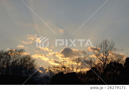 夕暮れの薄明光線（レンブラント光線）［図鑑可］ 26279171