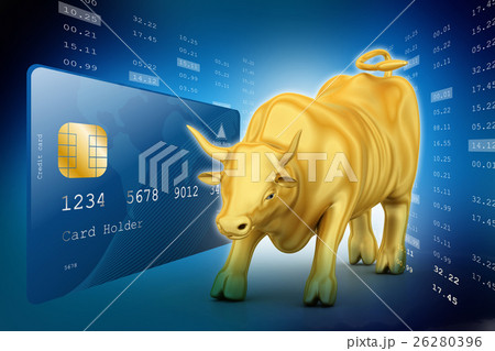 Golden bull with smart card Golden bull with smart card 26280396