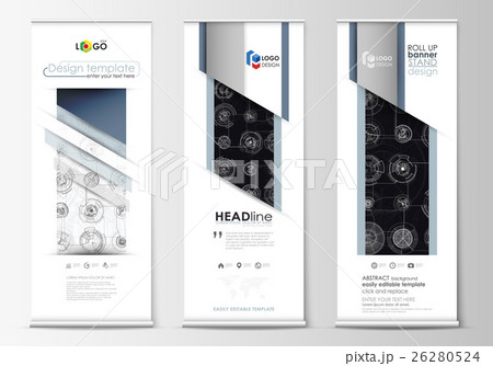 Roll up banner stands, flat templates, geometric 26280524