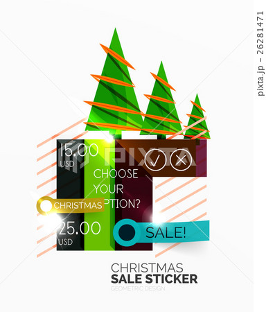 Paper Christmas and New Year banner 26281471