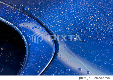 Car detailing series : Droplets on blue car bonnet 26282790