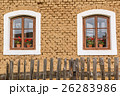 Detail of old wooden windows with flowers 26283986