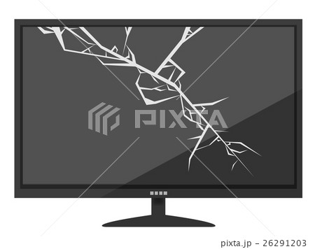 液晶割れのモニター 26291203