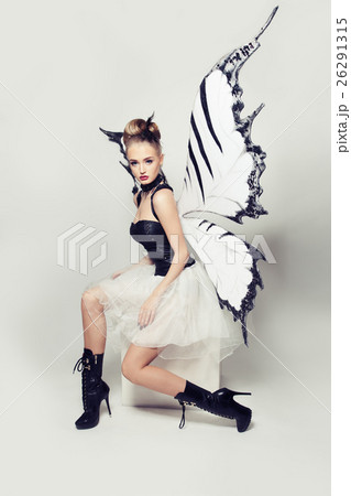 Fashion Portrait of Woman Butterfly 26291315
