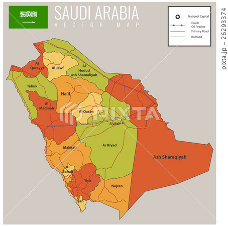 Saudi Arabia map with selectable territories Saudi Arabia map with selectable territories 26293374