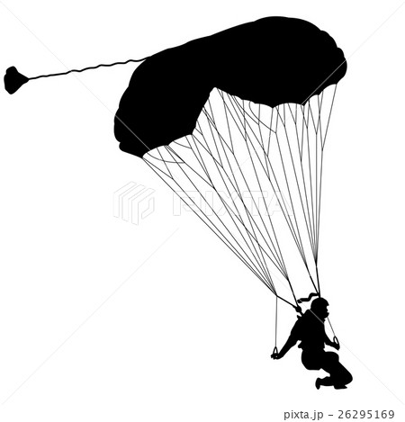 Skydiver, silhouettes parachuting vector 26295169