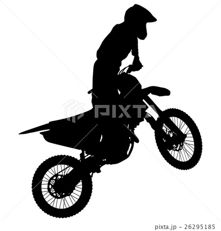 Silhouettes Rider participates motocross  26295185