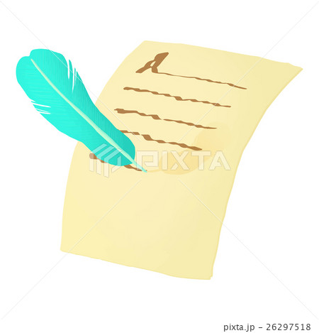 Pen and paper letter icon, cartoon style Pen and paper letter icon, cartoon style 26297518