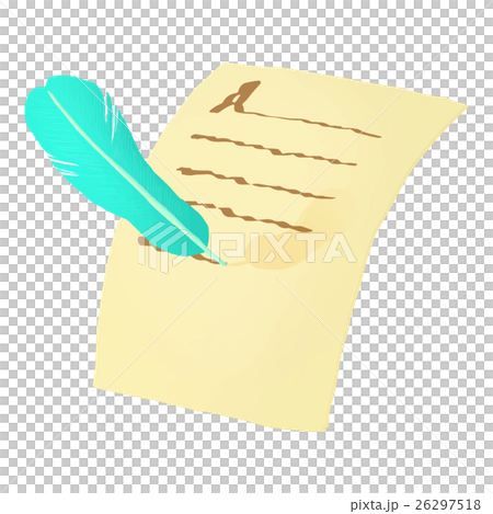 Pen and paper letter icon, cartoon style Pen and paper letter icon, cartoon style 26297518