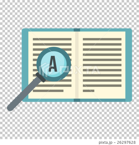 Magnifier and book icon, flat style 26297628