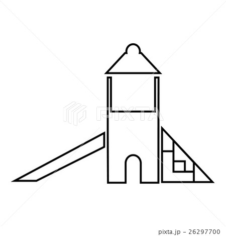 Childrens slide house icon, outline style 26297700