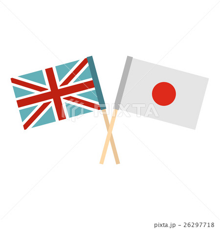 Flag of United Kingdom and Japan icon, flat style 26297718