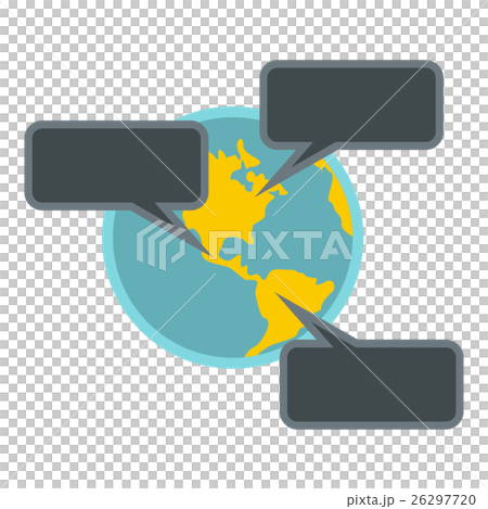 Online chat around the world icon, flat style Online chat around the world icon, flat style 26297720