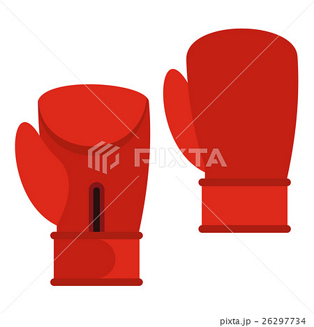 Red boxing gloves icon, flat style 26297734