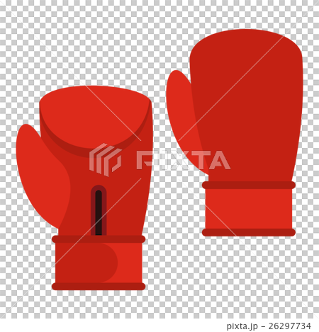 Red boxing gloves icon, flat style Red boxing gloves icon, flat style 26297734