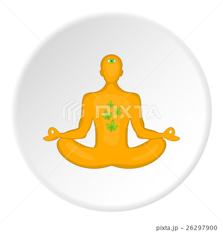 Man in lotus position had smoked marijuana icon 26297900