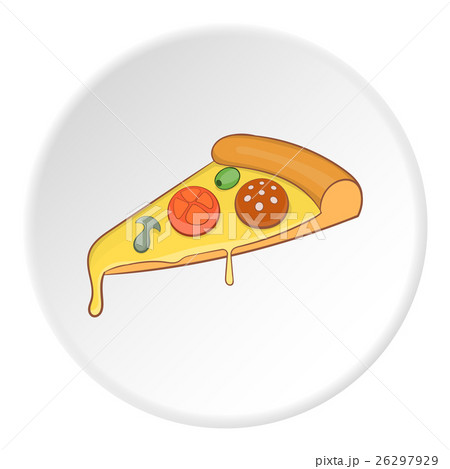 Slice of pizza icon, cartoon style Slice of pizza icon, cartoon style 26297929