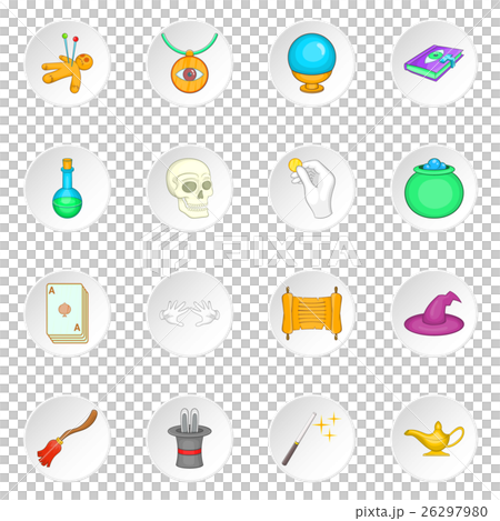 Magic icons set, cartoon style 26297980