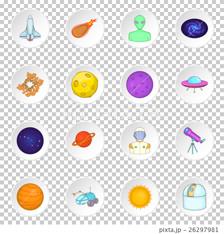 Space icons set, cartoon style 26297981