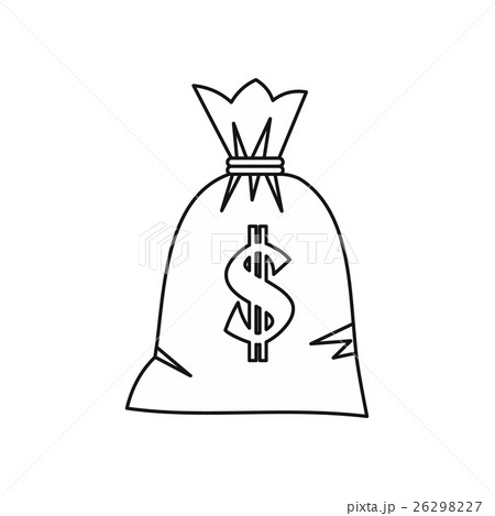 Money bag with dollar sign icon, outline style 26298227