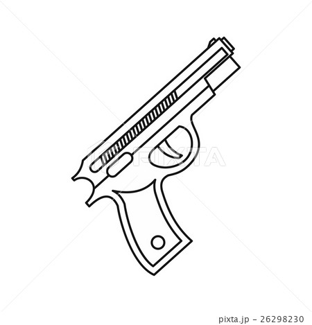 Pistol gun icon, outline style 26298230