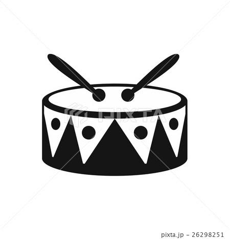 Drum and drumsticks icon, simple style 26298251