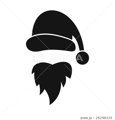Santa Claus hat and beard icon, simple style Santa Claus hat and beard icon, simple style 26298320