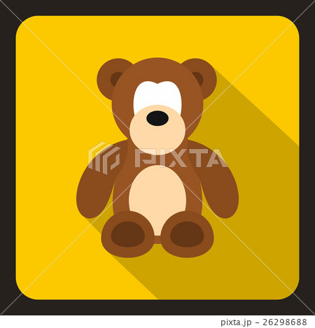 Teddy bear icon, flat style Teddy bear icon, flat style 26298688
