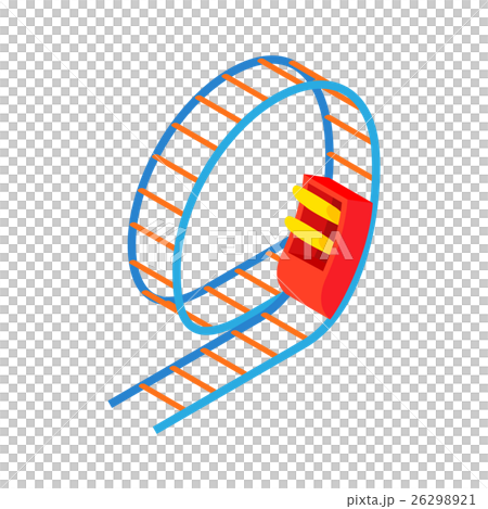 Swing roller coaster icon, cartoon style 26298921