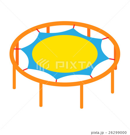 Round trampoline icon, cartoon style 26299000