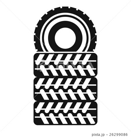Pile of tires icon, simple style Pile of tires icon, simple style 26299086