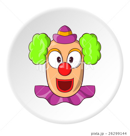 Clown face icon, cartoon style 26299144
