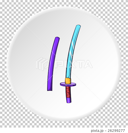 Katana icon, cartoon style 26299277