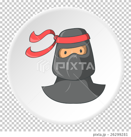 Ninja icon, cartoon style 26299281