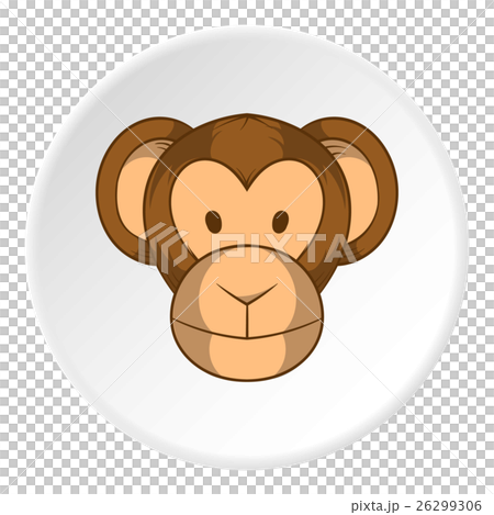 Monkey face icon, cartoon style 26299306