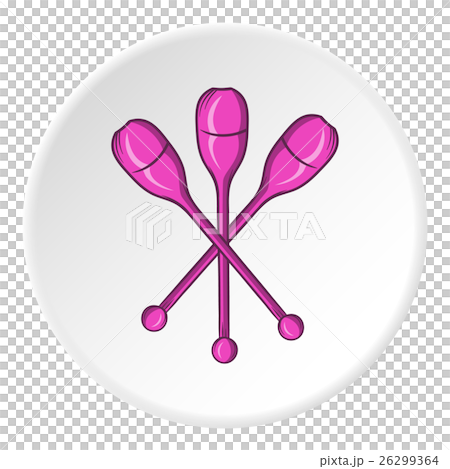 Devil sticks icon, cartoon style 26299364