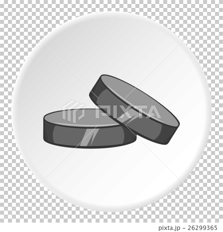 Hockey puck icon, cartoon style 26299365